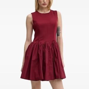 Never Fully Dressed Mini Monika Dress in Burgundy, size US 6